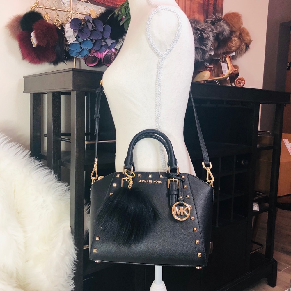 3PCS Michael Kors Ciara MD Stud Satchel Wallet Set - Picture 7 of 8